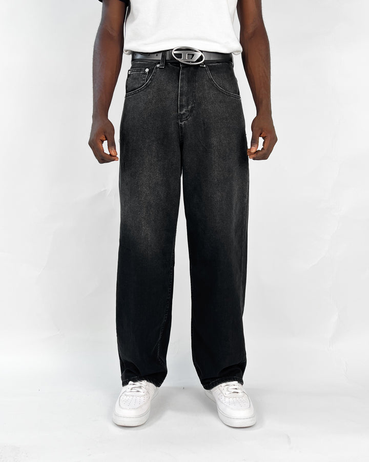 GIESTO baggy jeans in two tone black