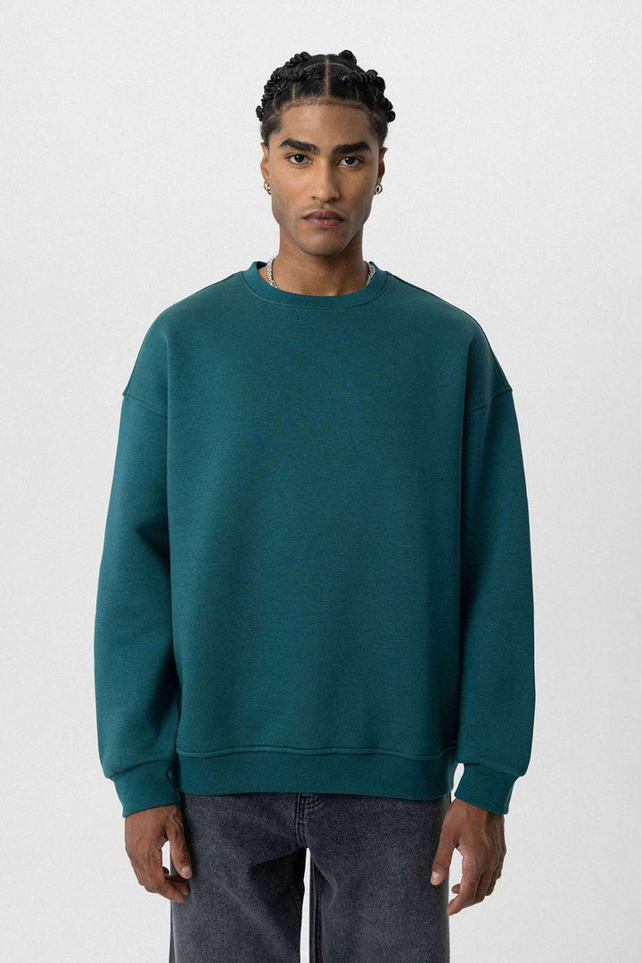 Vamos Premium Oversized Sweatshirt in Teal