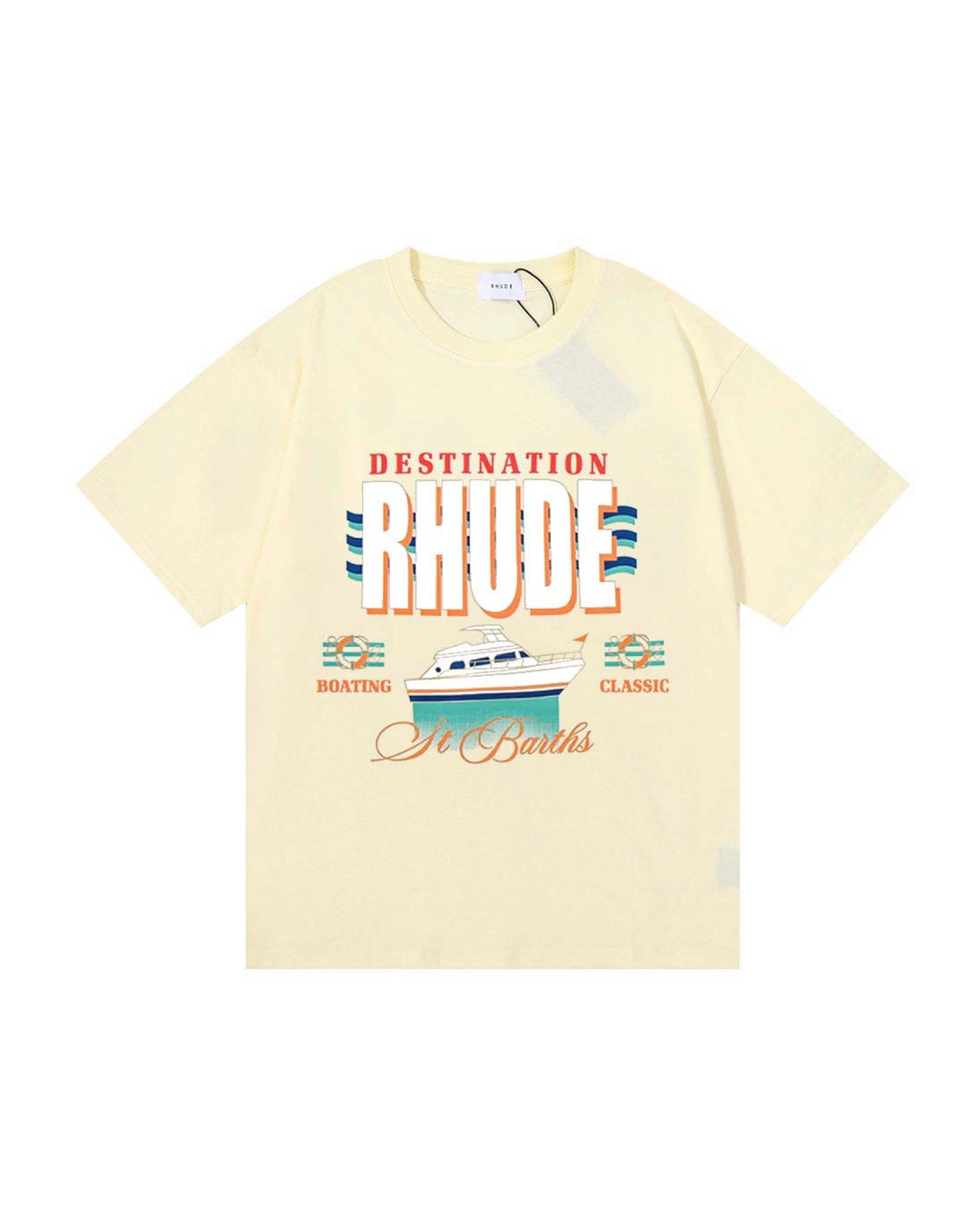 Rhude Destination T-shirt in cream