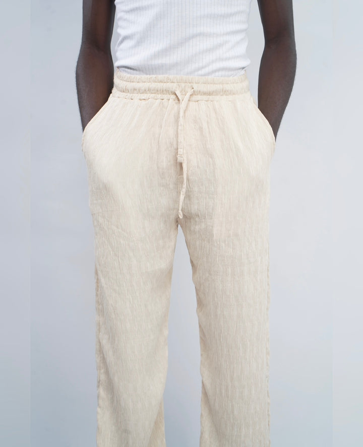 Giesto Tall Creased Linen pants in beige