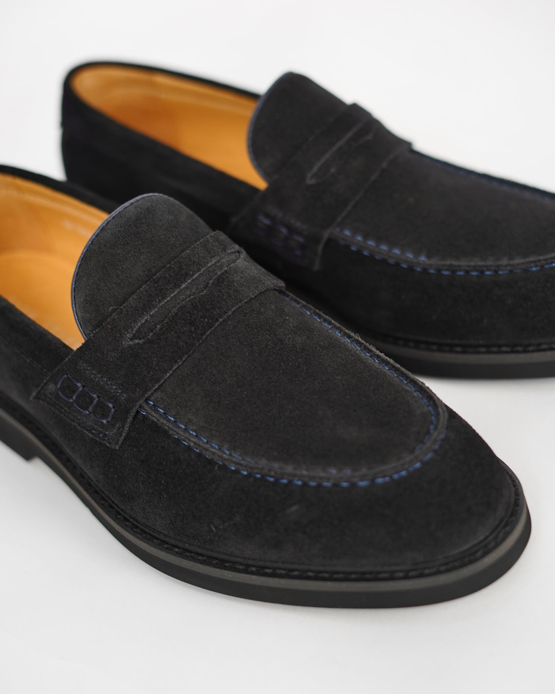 Garm Island Suede Loafers in Navy Blue