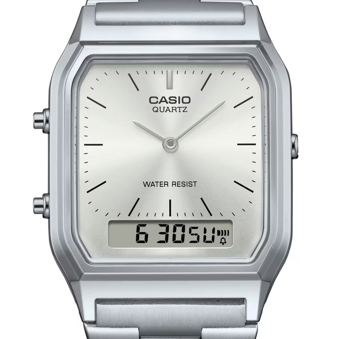 Casio AQ-230 wrist watch in silver