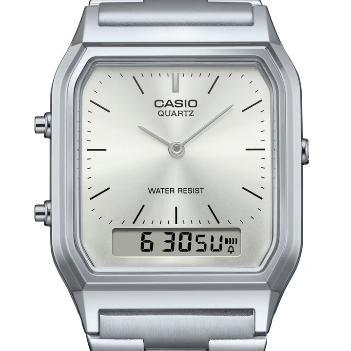 Casio AQ-230 wrist watch in silver