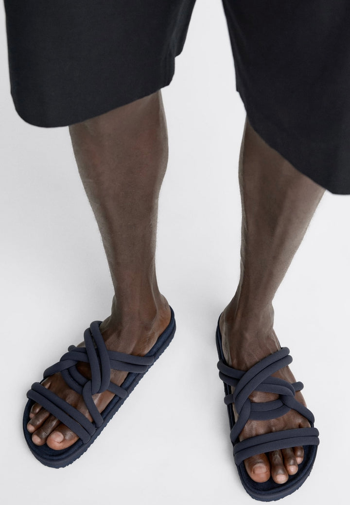 ZARA KNOTTED SANDALS IN BLUE