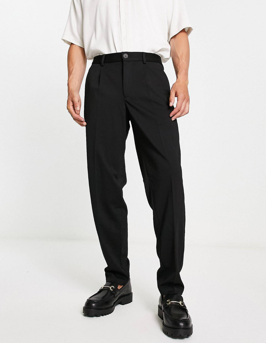 Jack&Jones Men Wide Fit Smart Pants in black