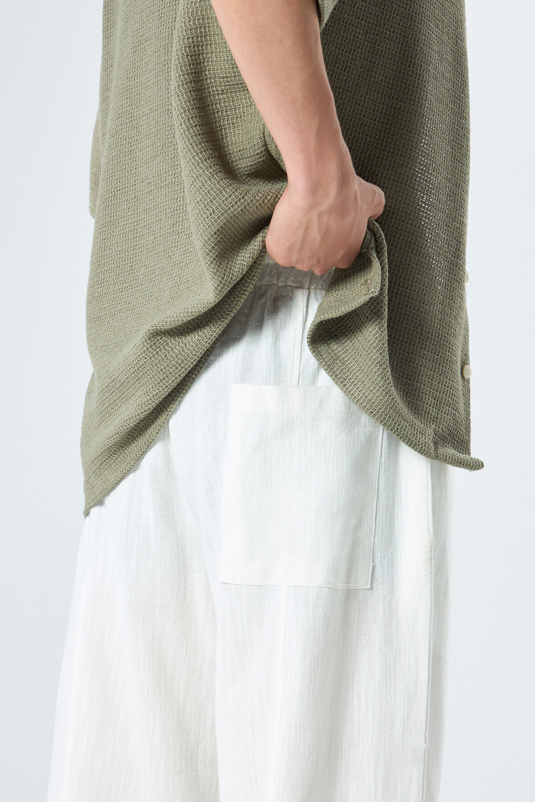 Vamos Baggy Linen Pants in White