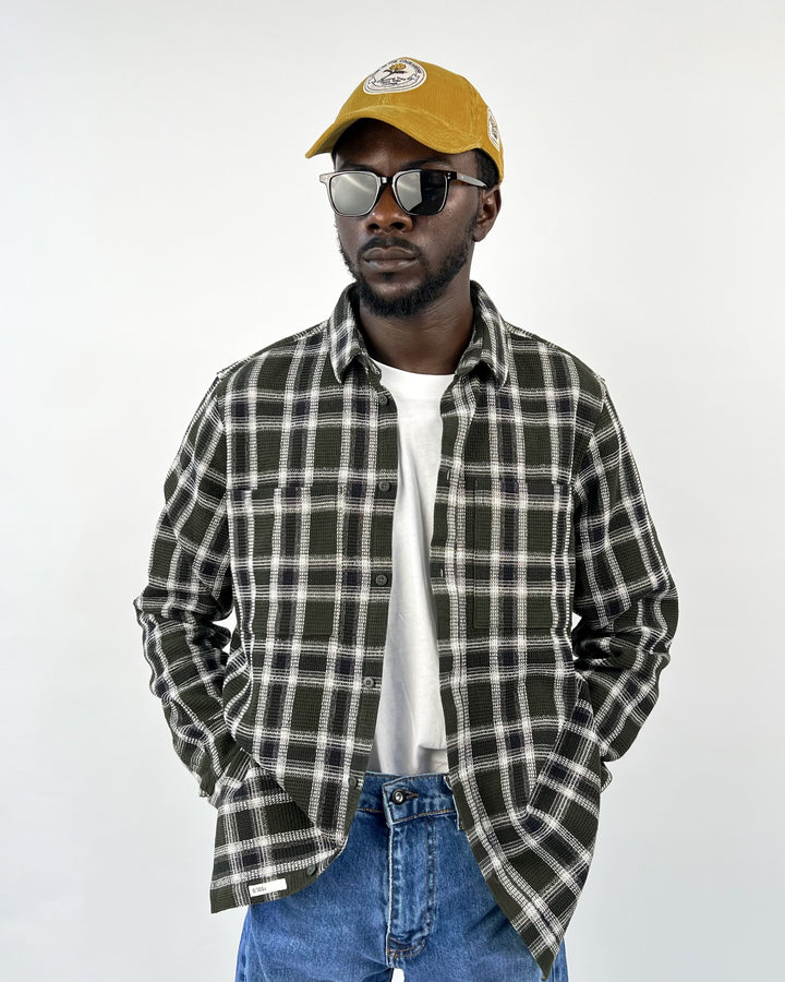 Solid Harri Flannel Overshirt in green