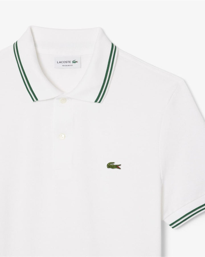 Lacoste Tipped Short Sleeve Polo Shirt in White