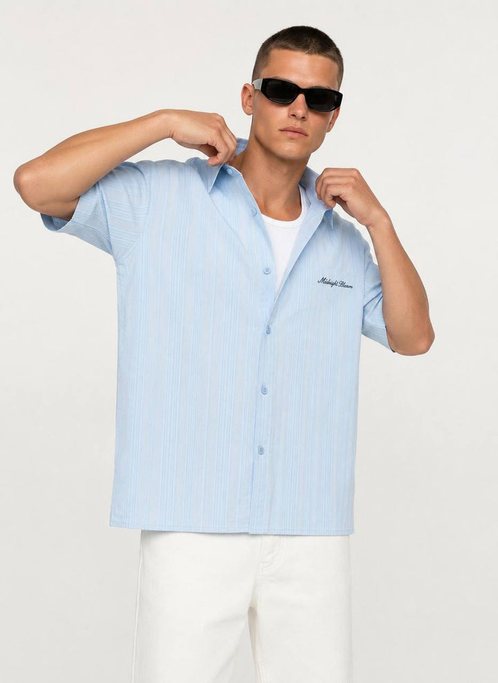 Essence of Life Ravage Studios Striped Shirt in Light blue