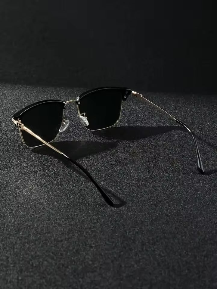 Men's Metal Punk Sun glasses in Black