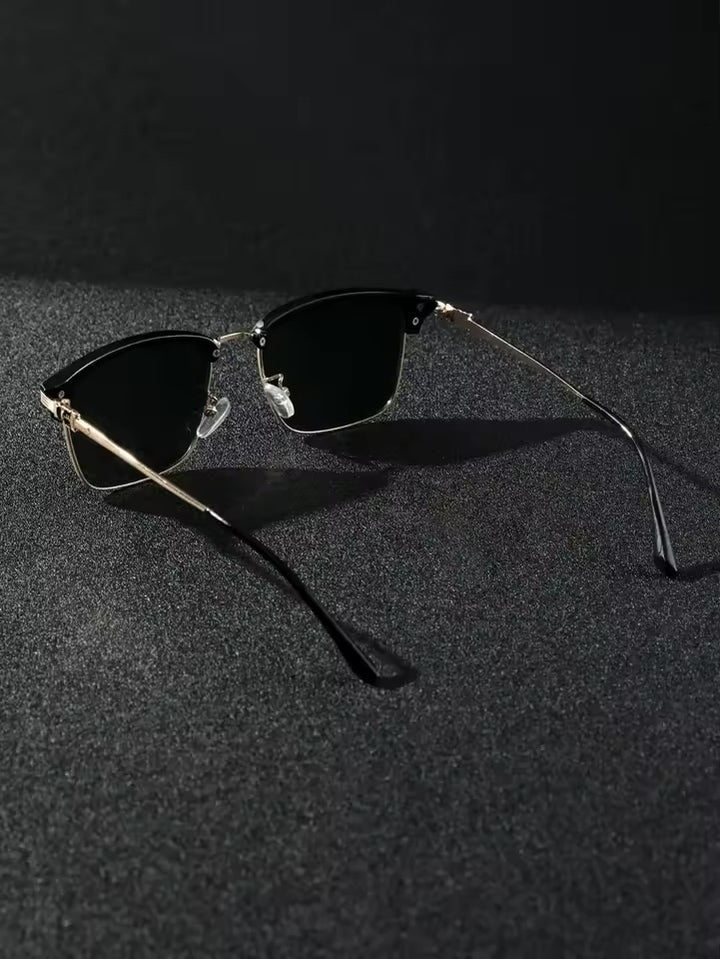 Men's Metal Punk Sun glasses in Black