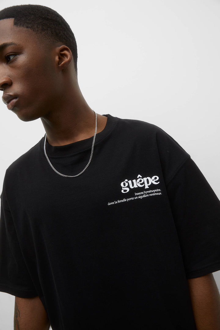 Garm Island Bee Backprint T-shirt in black