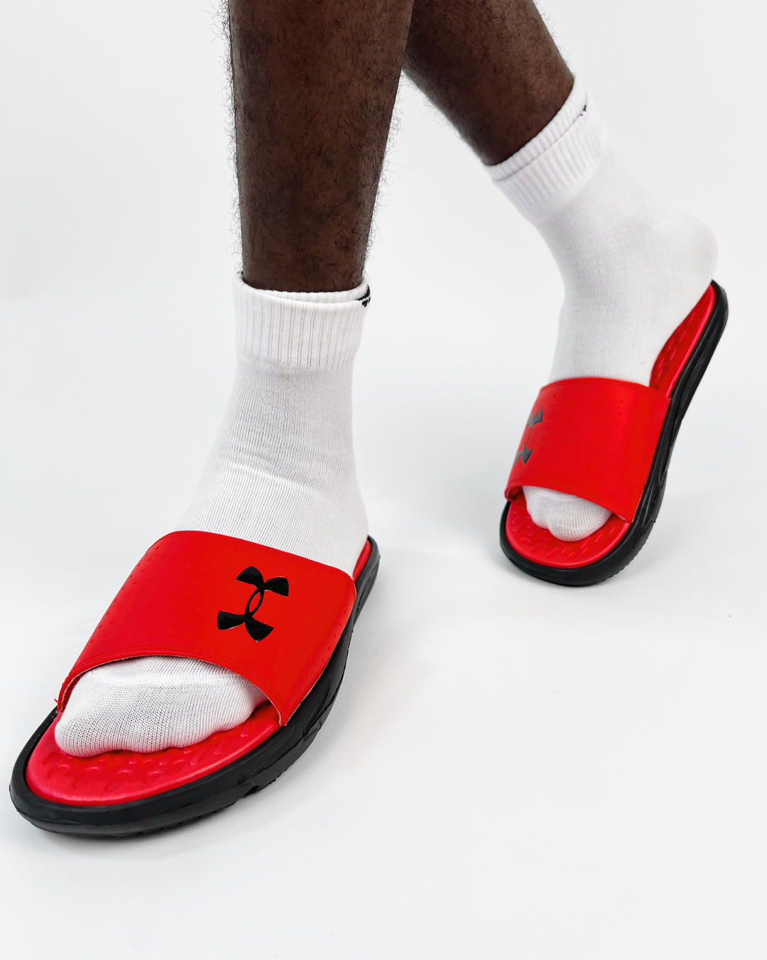 Under Amour Playmaker Slides in Red