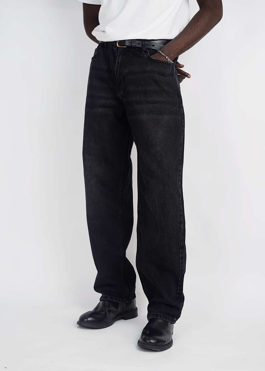 Difransel baggy fit jeans in washed black