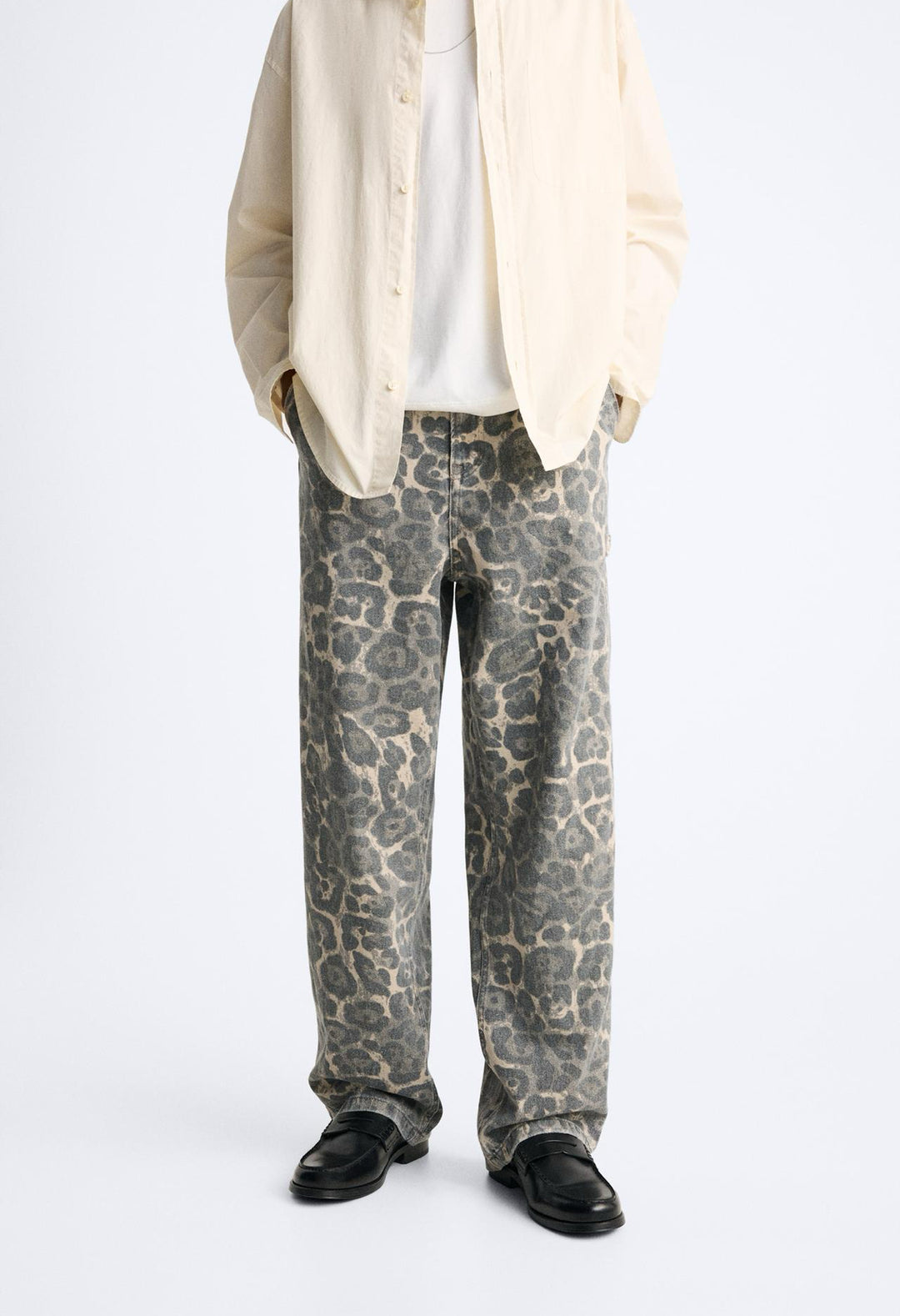 ZARA ANIMAL PRINT CARPENTER TROUSER