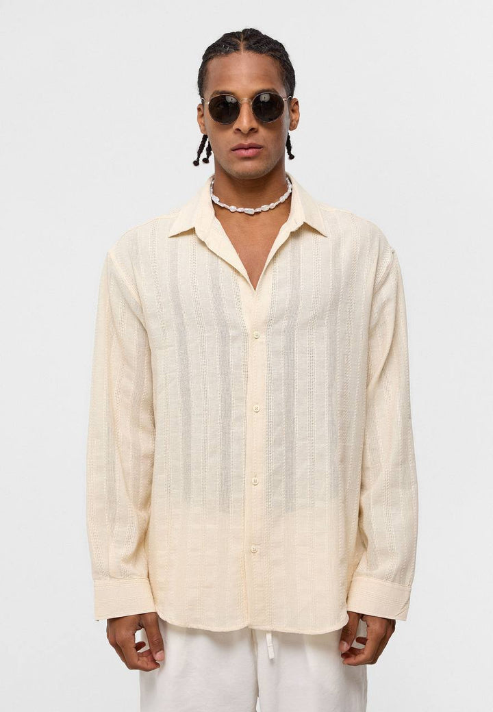 Essence of Life Cheesecloth Shirt in Beige