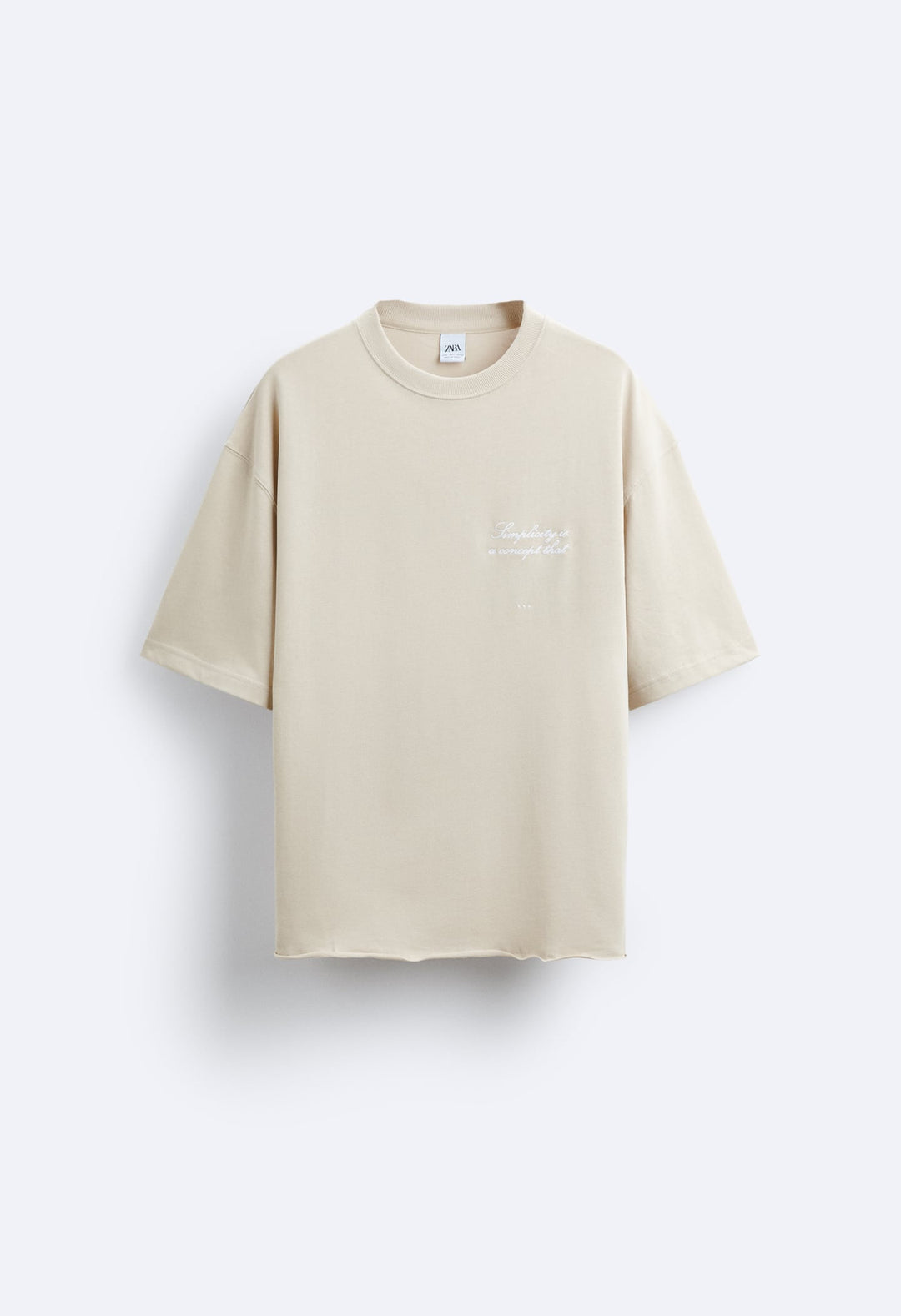 ZARA T-SHIRT WITH CONTRAST EMBROIDERY