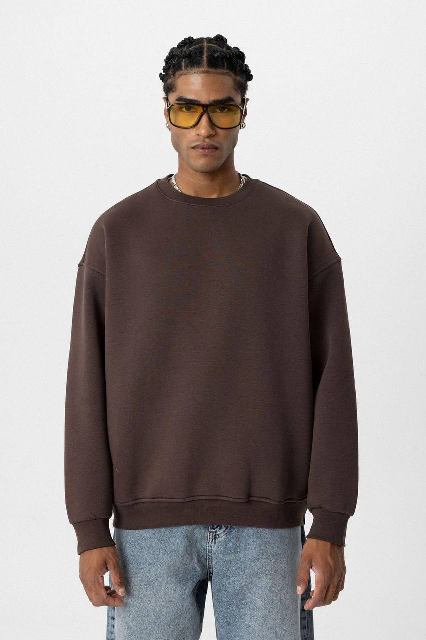 Vamos Premium Oversized Sweatshirt in Brown