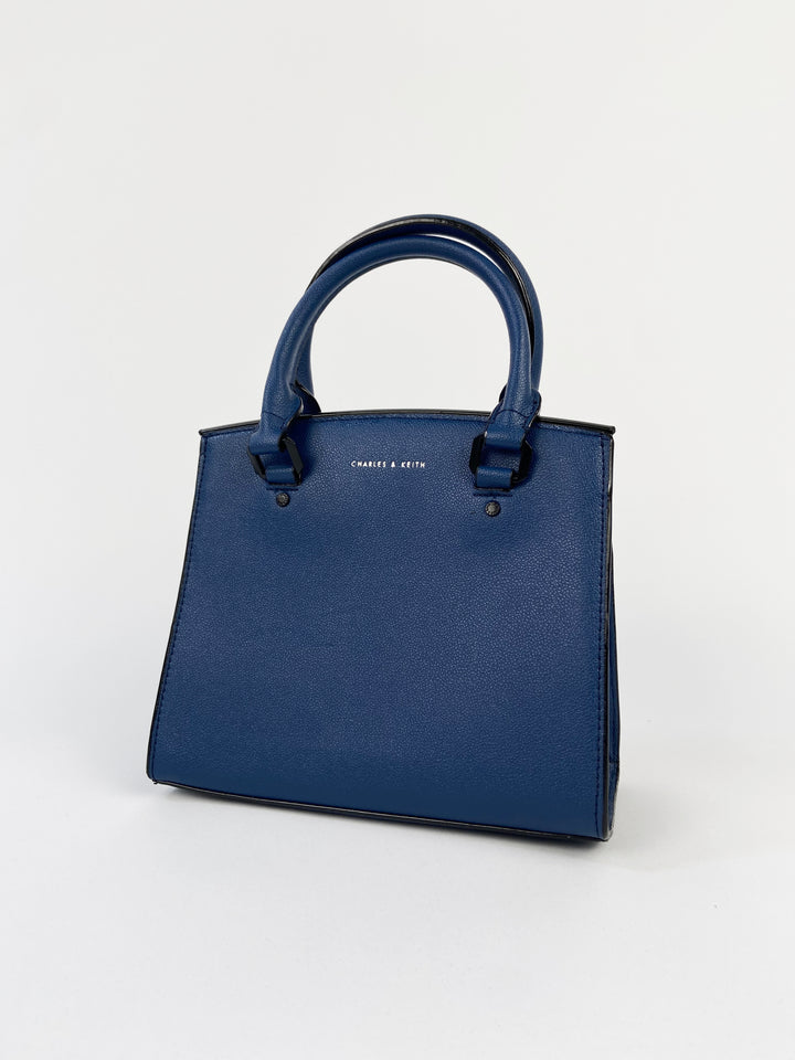 Charles & Keith Classic Structured Bag in blue