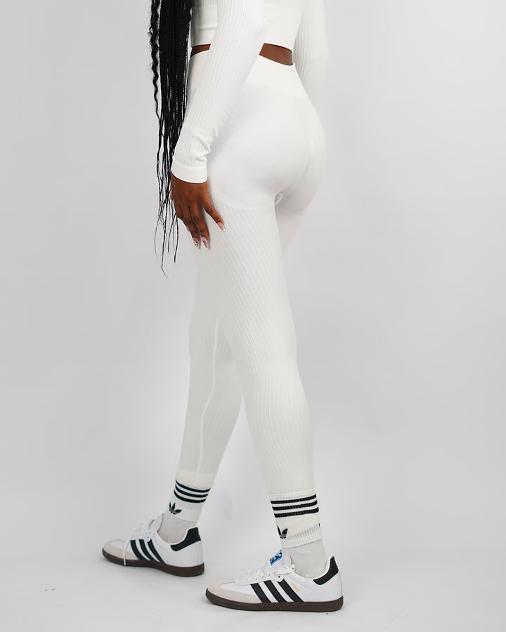 Garm Island Seamless Ribbed Leggings in white