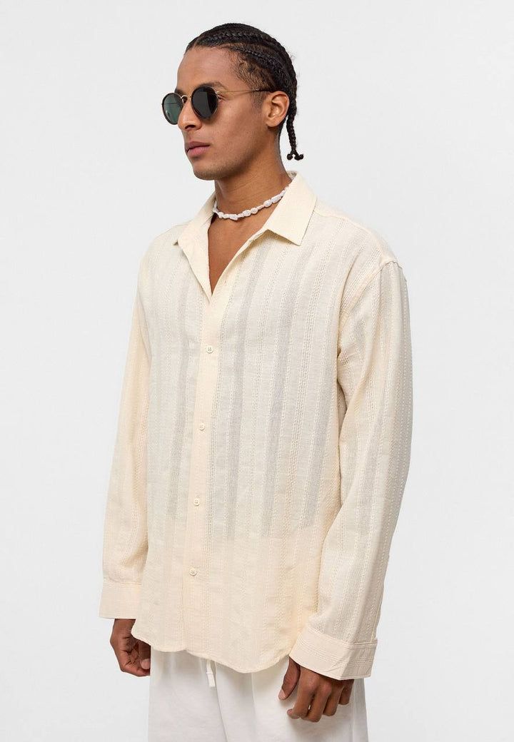 Essence of Life Cheesecloth Shirt in Beige
