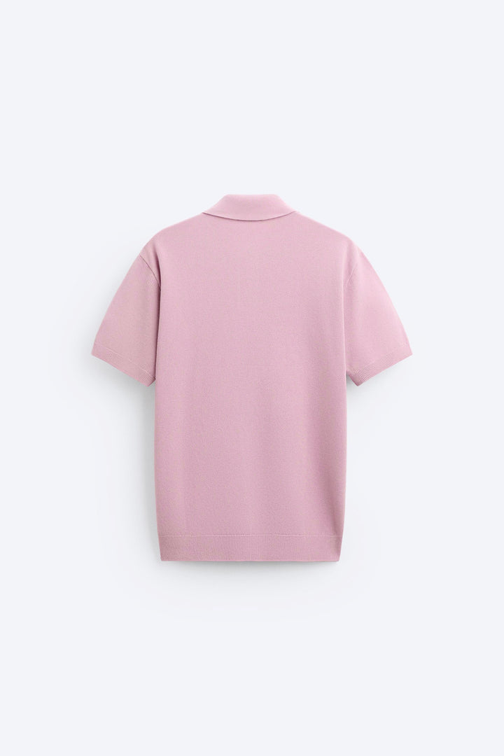 Garm Island Basic Knit Polo in Pink