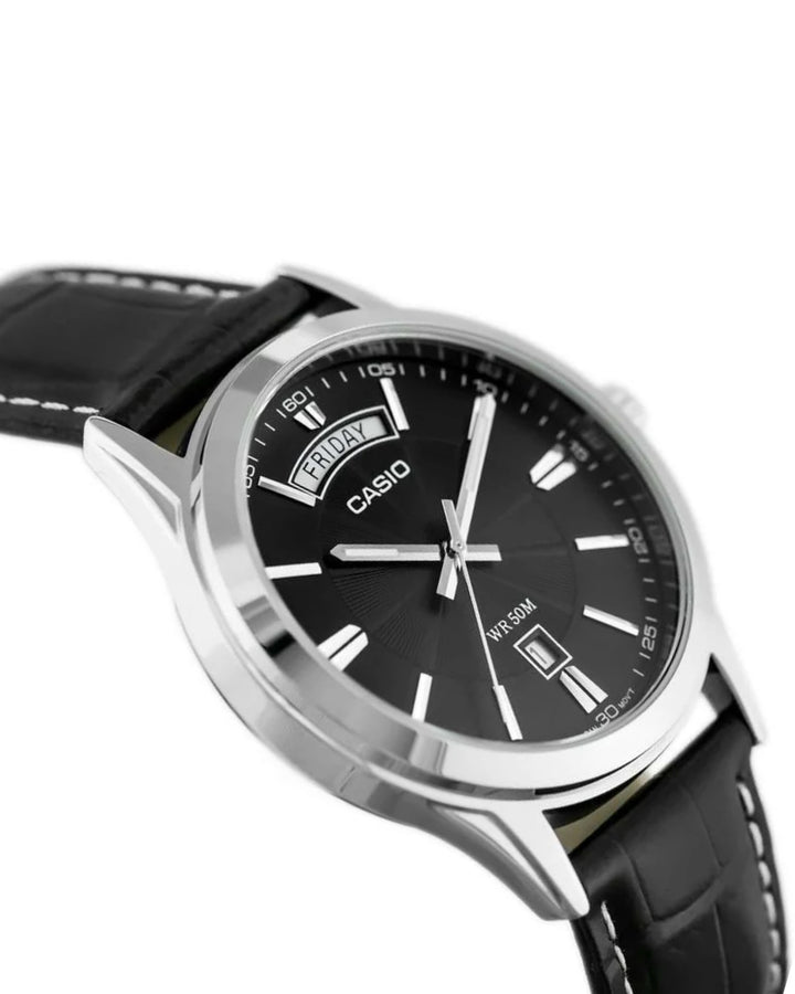 Casio MTP-1381L-1AVDF Black Leather Watch