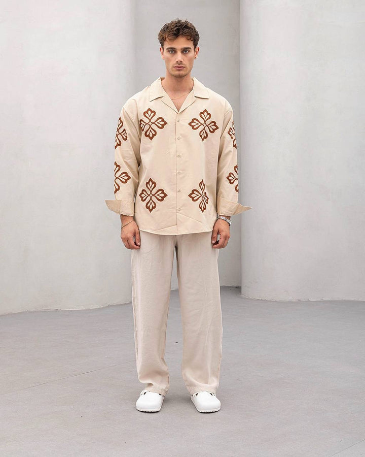 2morrow Floral Mosaic Shirt in Brown