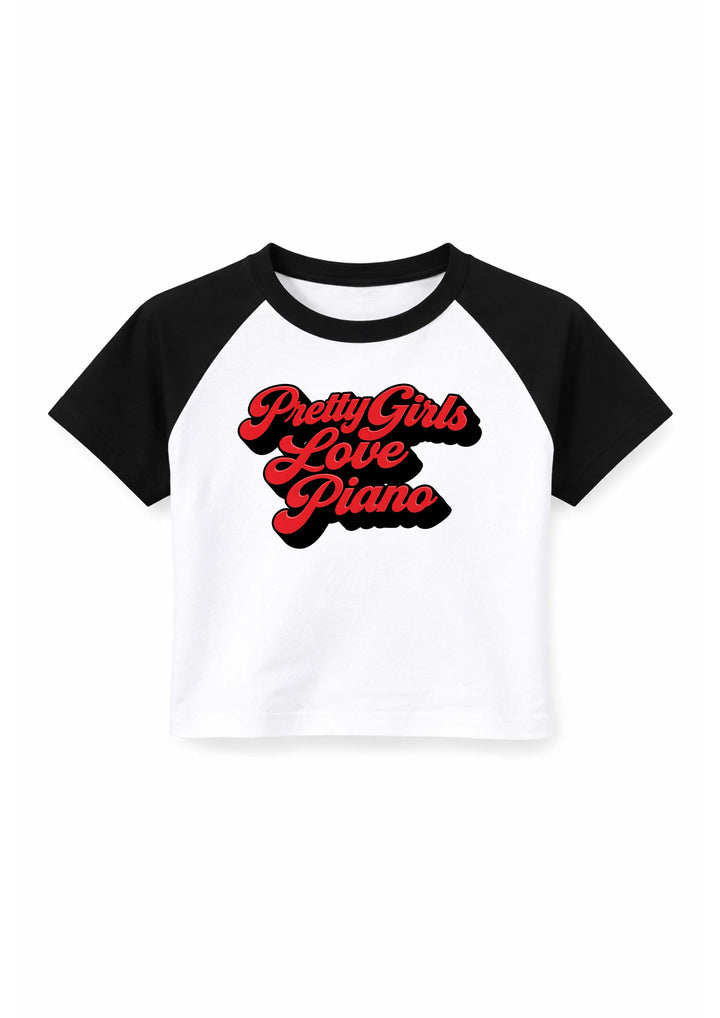 Pretty Girls Love Piano Crop top in white