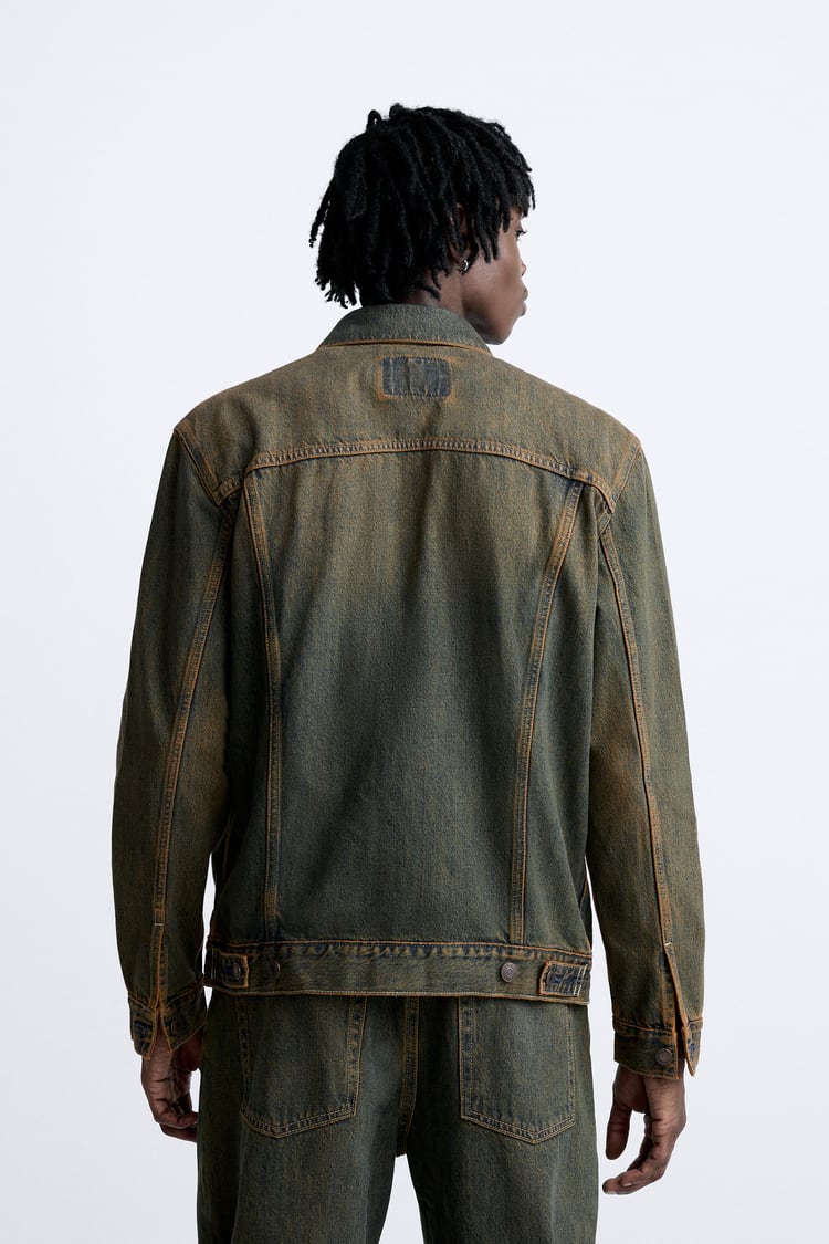 Green denim jacket outlet zara