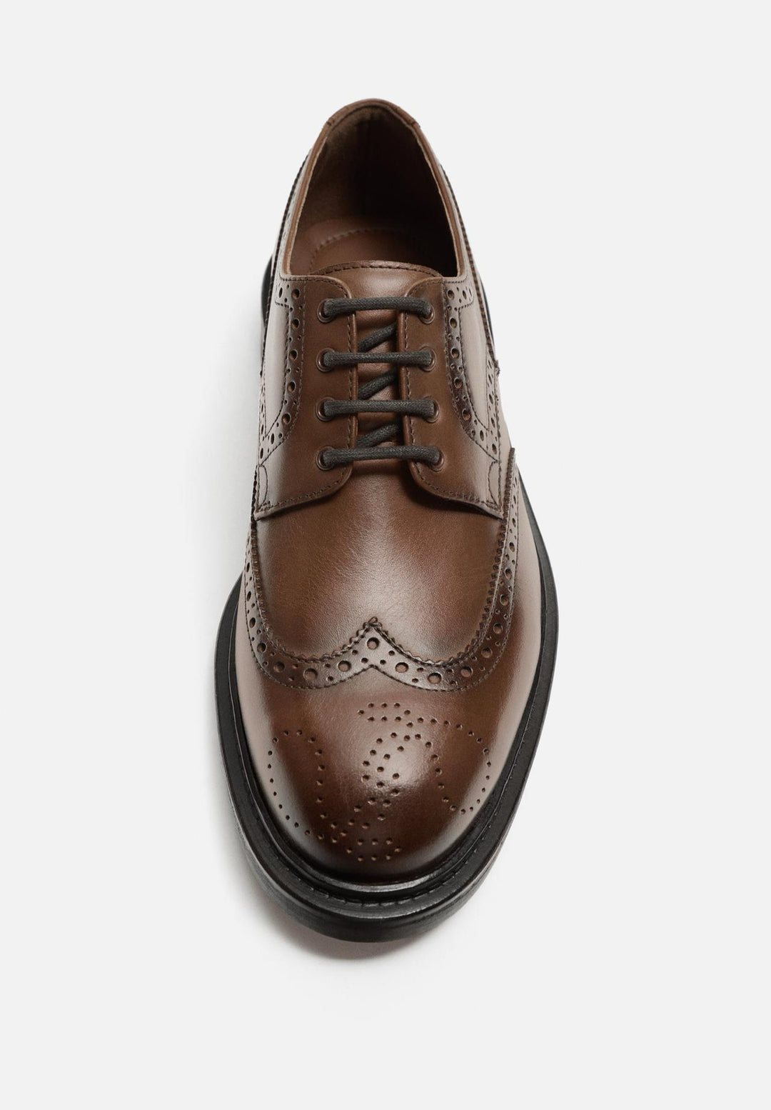 ZARA LEATHER TRACK SOLE SHOES BROWN