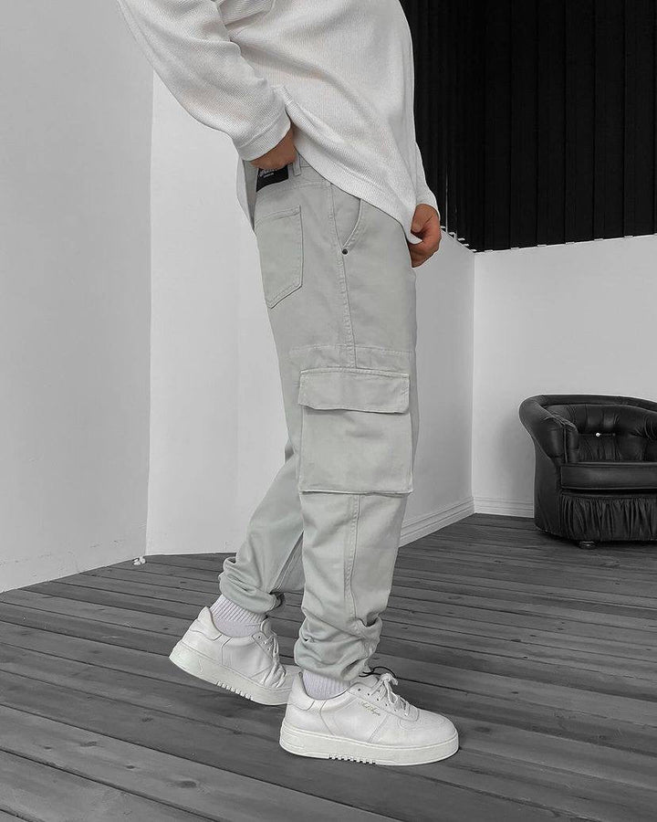 Difransel banan cargo pants in grey