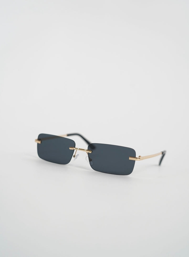 Rectangular Panthere sun glasses rimless in blue