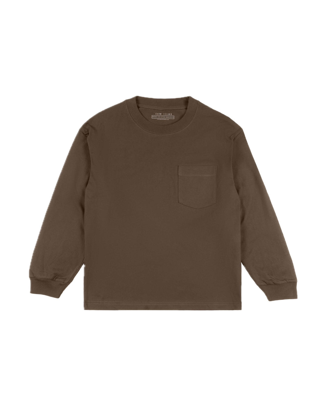 Garm Island Cotton Crew Neck Longsleeve in Brown