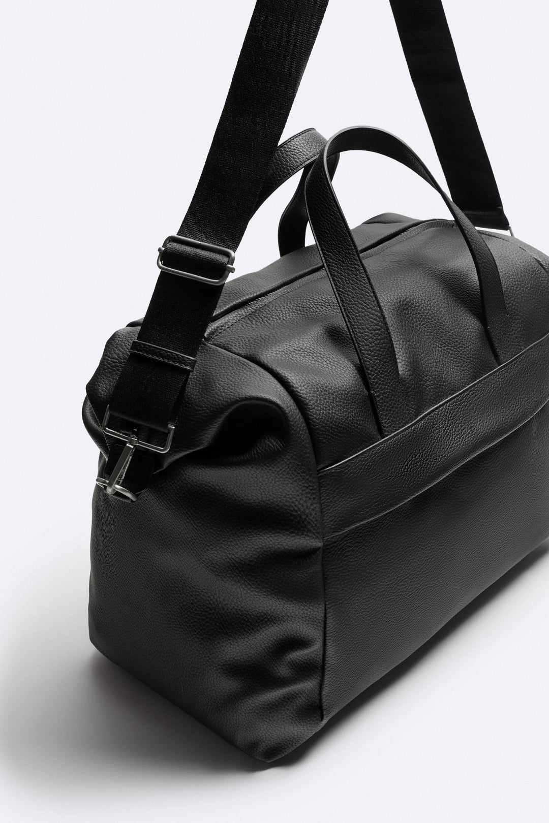 Zara Soft Embossed Duffel Bag in black