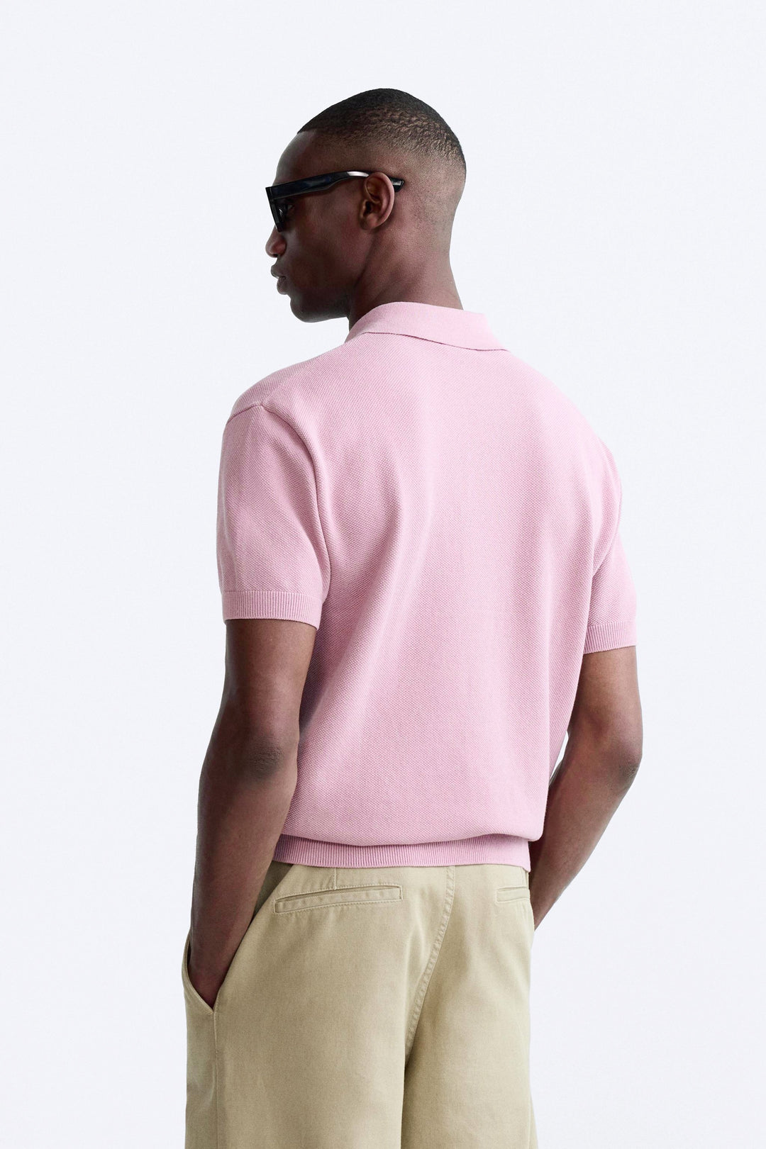 Garm Island Basic Knit Polo in Pink