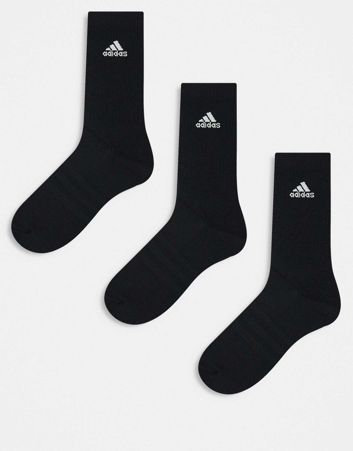 Adidas 3 pack Crew Socks in black