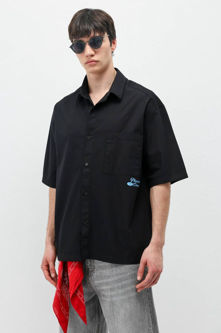 Vamos Phoenix Champs Oversized Shirt in Black