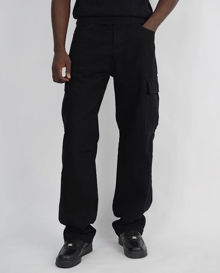 DOA Cargo Baggy Jeans in Black