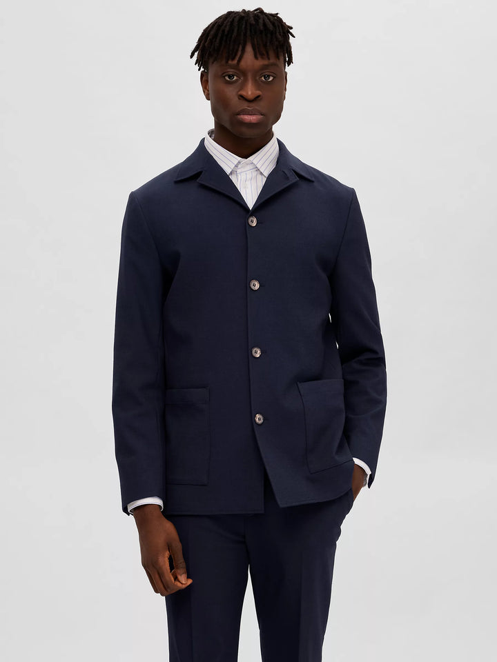 SELECTED HOMME Corby Seersucker Slim Blazer, Navy