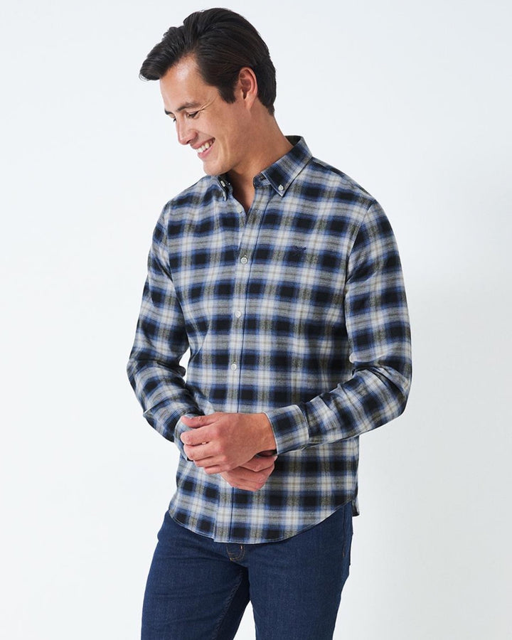 Crew Clothing Company Flannel Shirt in blue