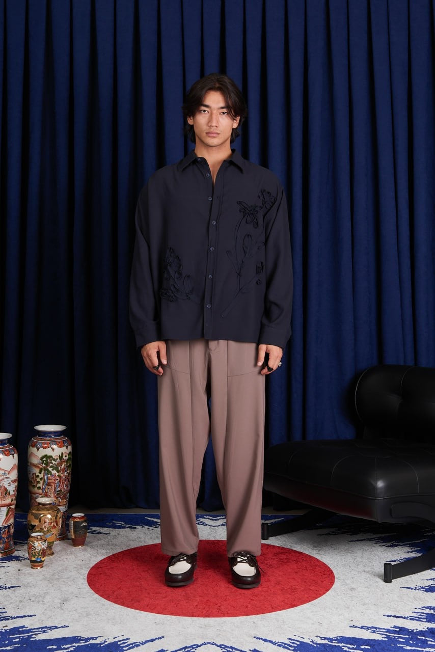 Kaen Textured Shirt in Navy Blue