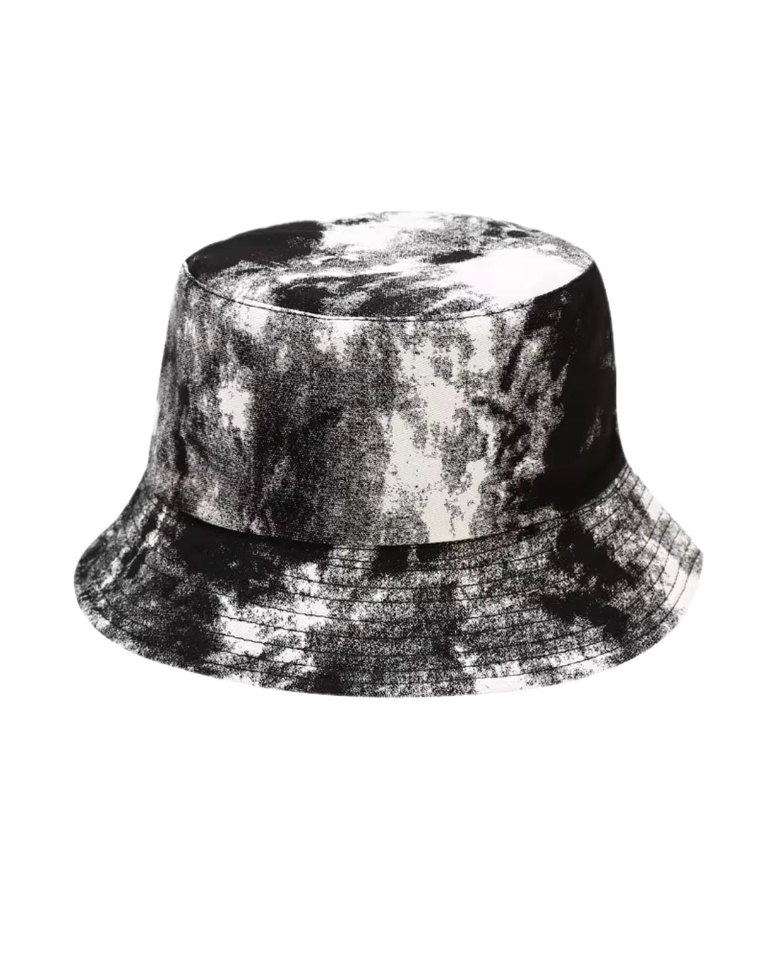 Abstract dye bucket hat in black