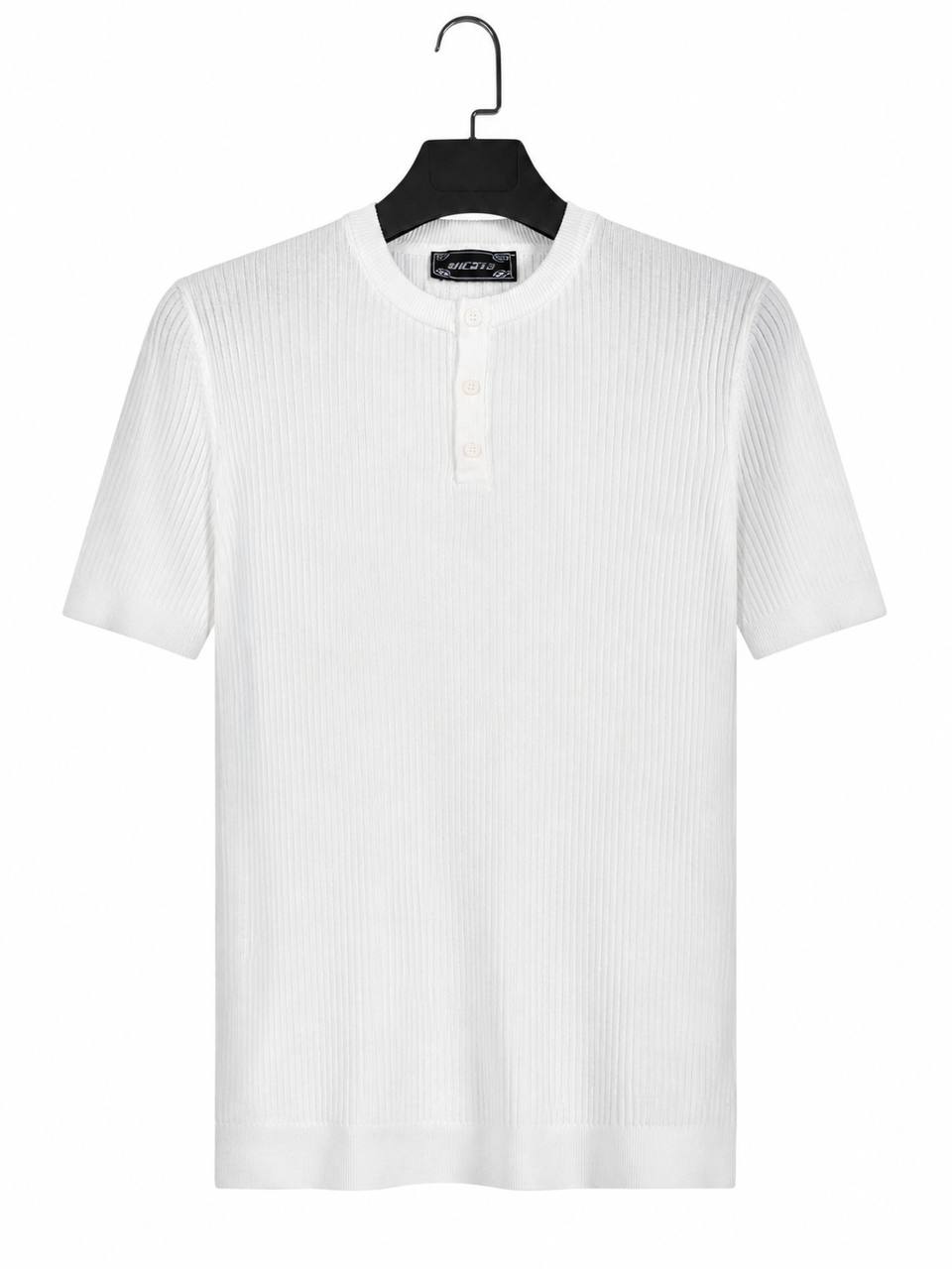 Giesto Henley Shortsleeve Shirt in White
