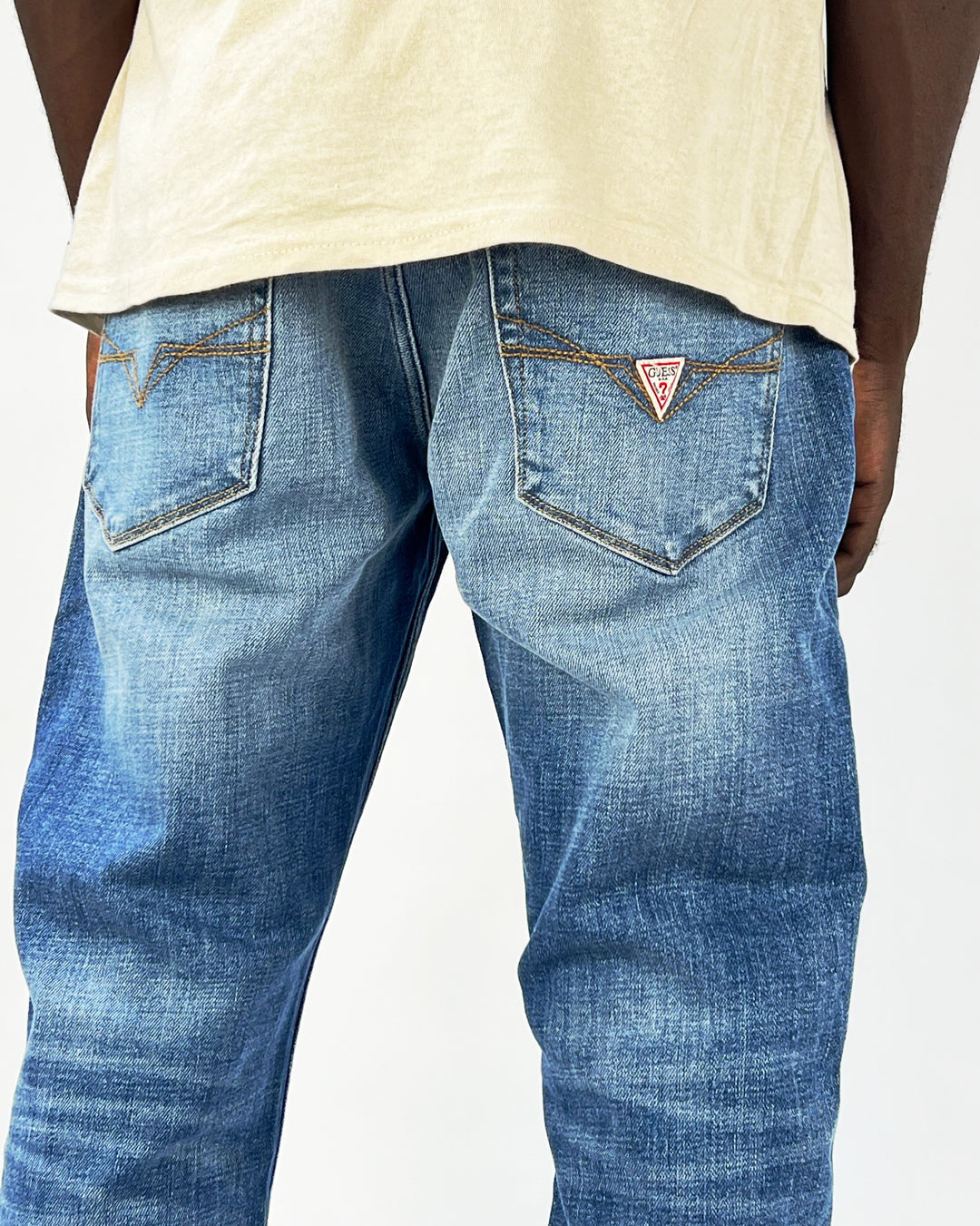Guess multi patch jeans in blue