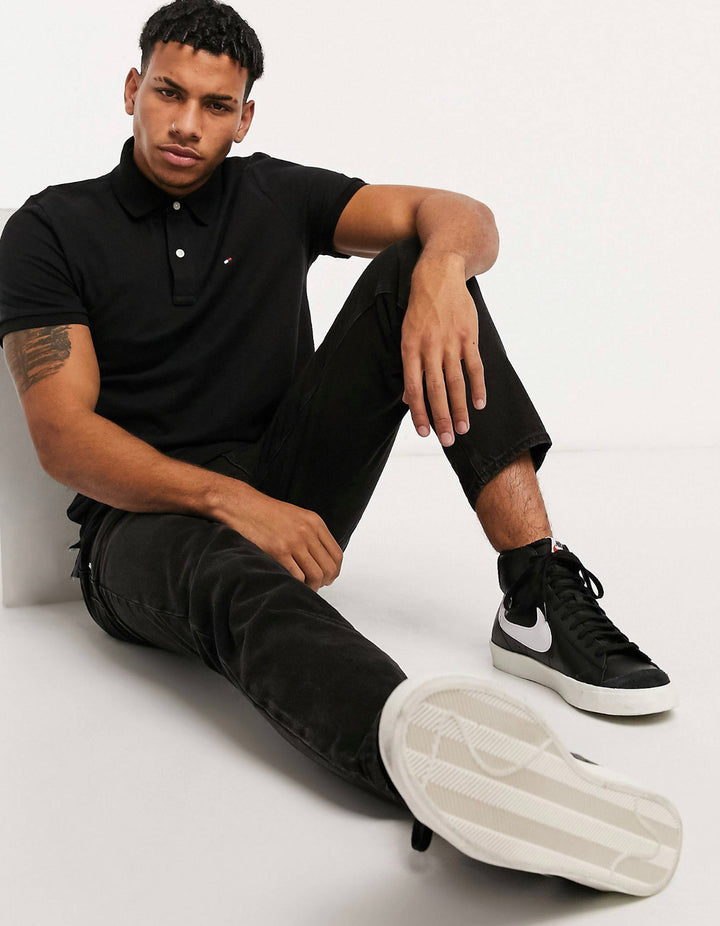 Tommy Hilfiger slim fit polo shirt in black