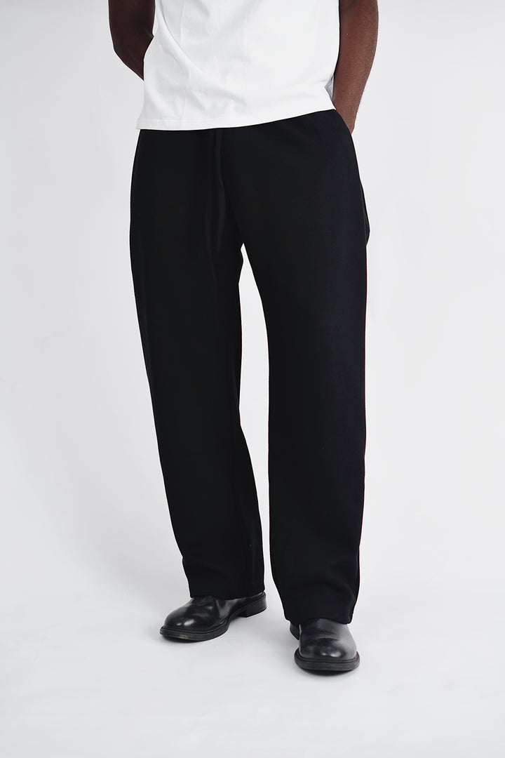 Garm Island Hakama Wide Leg Sweatpants in Black