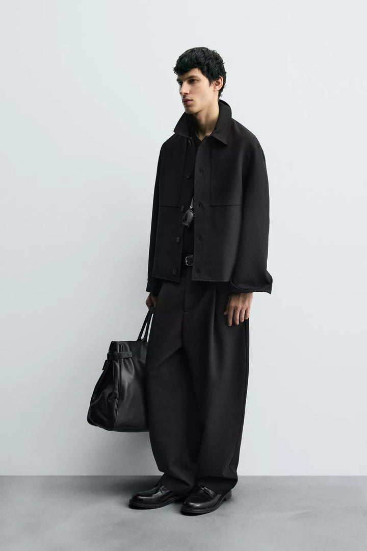 Snazzy smart wide leg pants in black