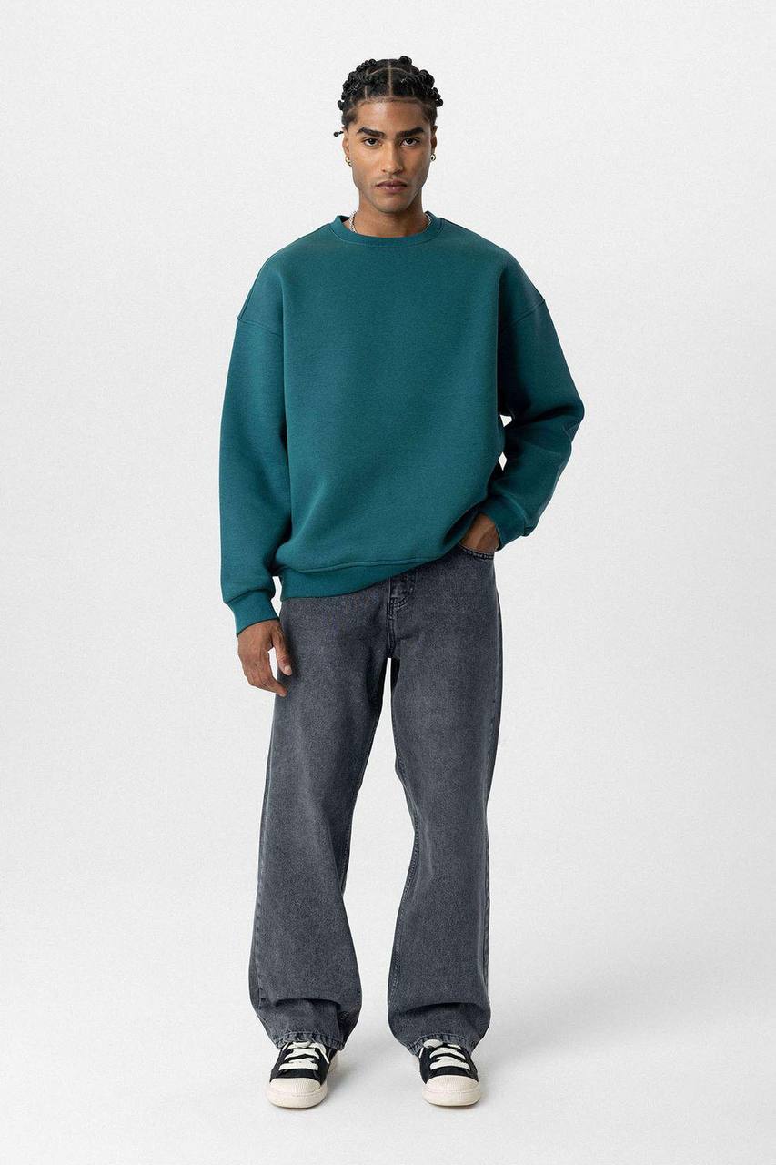 Vamos Premium Oversized Sweatshirt in Teal