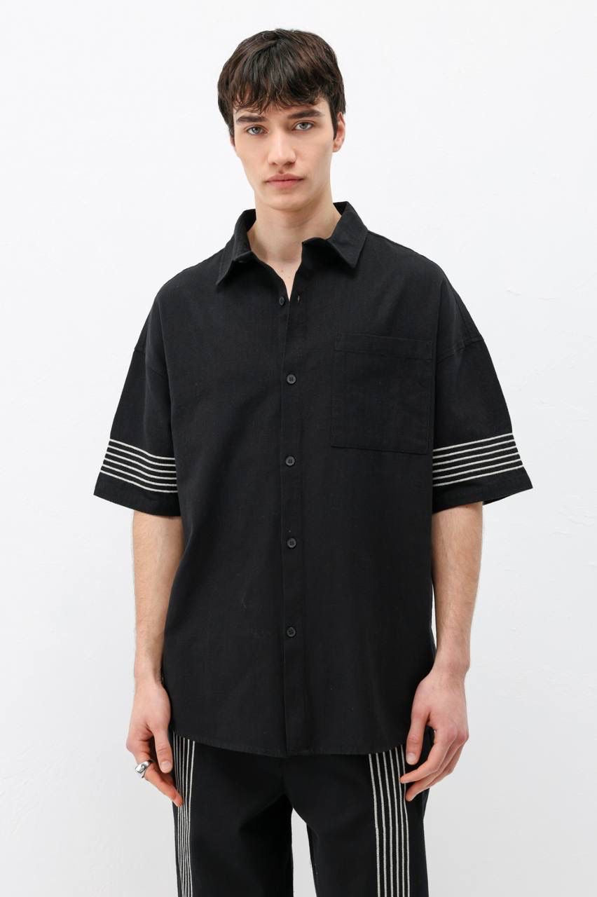 Vamos Short Sleeve Set in Black